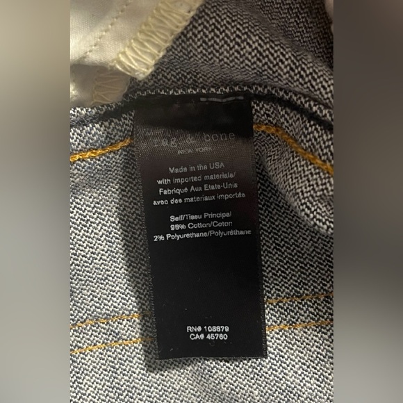 Rag & Bone Straight Vintage Cigarette Broken Bloo Dark wash Jeans size 23 NWT - Picture 12 of 13